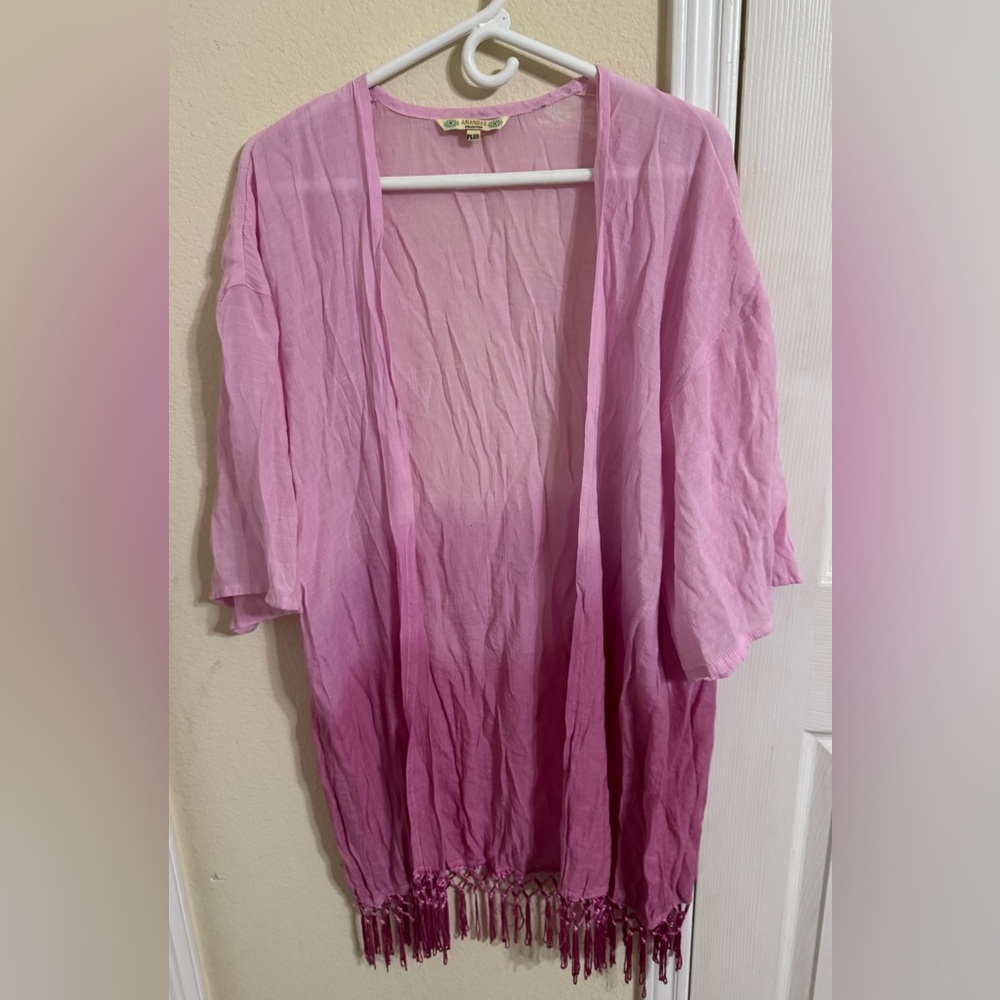 Pink Ombre Kimono Cardigan